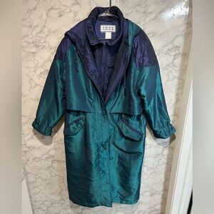 IZZI Vintage Coat Size S Purple Green
